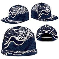 Aloha Hawaii Kalo Pikake Lei Snapback Cap Chest Tattoo Oxford Blue Hawaiian Pattern