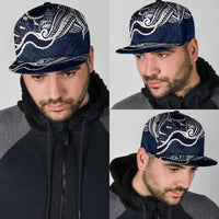 Aloha Hawaii Kalo Pikake Lei Snapback Cap Chest Tattoo Oxford Blue Hawaiian Pattern