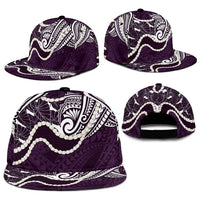 Aloha Hawaii Kalo Pikake Lei Snapback Cap Chest Tattoo Purple Hawaiian Pattern