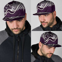 Aloha Hawaii Kalo Pikake Lei Snapback Cap Chest Tattoo Purple Hawaiian Pattern