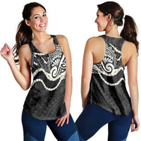 Aloha Hawaii Kalo Pikake Lei Women Racerback Tank Chest Tattoo Black Hawaiian Pattern