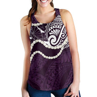 Aloha Hawaii Kalo Pikake Lei Women Racerback Tank Chest Tattoo Purple Hawaiian Pattern