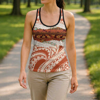 Aloha Hawaii Mikioi Lei Hollow Tank Top Cattail Red Tropical Flower Pattern LT14 - Polynesian Pride