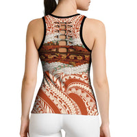Aloha Hawaii Mikioi Lei Hollow Tank Top Cattail Red Tropical Flower Pattern LT14 - Polynesian Pride
