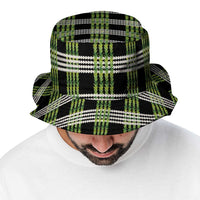 Aloha Hawaii Pakalana Pikake Lei Bucket Hat Palaka Inspired Hawaiian-plaid Black