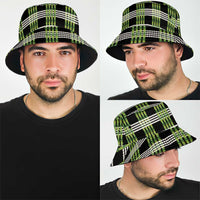 Aloha Hawaii Pakalana Pikake Lei Bucket Hat Palaka Inspired Hawaiian-plaid Black
