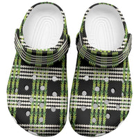 Aloha Hawaii Pakalana Pikake Lei Clogs Shoes Palaka Inspired Hawaiian-plaid Black