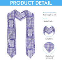 Aloha Hawaii Tiki Palaka Motifs Graduation Stole Honohono Lei Purple Elegant Vibes