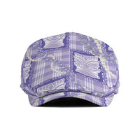 Aloha Hawaii Tiki Palaka Motifs Jeff Hat Honohono Lei Purple Elegant Vibes