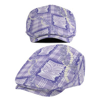 Aloha Hawaii Tiki Palaka Motifs Jeff Hat Honohono Lei Purple Elegant Vibes