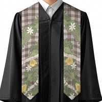 Aloha Puakenikeni Anthurium Pikake Lei Graduation Stole Chocolate Hawaiian Palaka Pattern