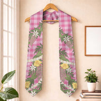 Aloha Puakenikeni Anthurium Pikake Lei Graduation Stole Tropical Pink Hawaiian Palaka Pattern