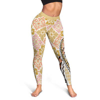 Aloha Vintage Palaka Floral Hawaiian Quilt Leggings Melemele Motif - Polynesian Pride
