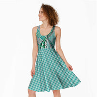 Aloha Vintage Palaka Floral Hawaiian Quilt Midi Dress Polu Motif - Polynesian Pride