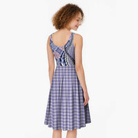 Aloha Vintage Palaka Floral Hawaiian Quilt Midi Dress Poni Motif - Polynesian Pride