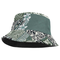 Aloha Vintage Plumeria Hawaiian Tapa Pattern Bucket Hat Dark Turquoise Hawaiian Tapa Pattern - Polynesian Pride
