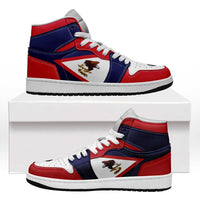 American Samoa High Sneakers AJ1 Coat Of Arms Flag Inspired LT05 Red - Polynesian Pride