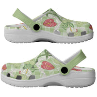 Anthurium Pikake Ti Leaf Palaka Clogs Shoes Green Version LT01 - Polynesian Pride