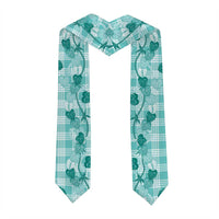Anthurium Pikake Ti Leaf Palaka Graduation Stole Turquoise Version LT01 - Polynesian Pride