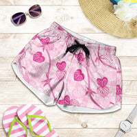 Anthurium Pikake Ti Leaf Palaka Shorts for Women Pink Version LT01 Pink - Polynesian Pride
