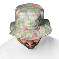 Anthurium Plumeria Lei Pastel Bucket Hat Green Hawaiian Splendid Palaka LT01 - Polynesian Pride