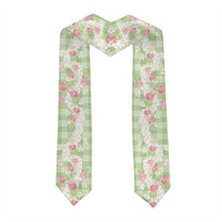 Anthurium Plumeria Lei Pastel Graduation Stole Green Hawaiian Splendid Palaka