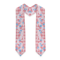 Anthurium Plumeria Lei Pastel Graduation Stole Pink Hawaiian Splendid Palaka