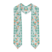 Anthurium Plumeria Lei Pastel Graduation Stole Teal Hawaiian Splendid Palaka