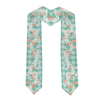 Anthurium Plumeria Lei Pastel Graduation Stole Teal Hawaiian Splendid Palaka