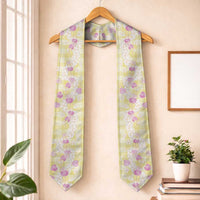 Anthurium Plumeria Lei Pastel Graduation Stole Yellow Hawaiian Splendid Palaka LT01 One Size Yellow - Polynesian Pride