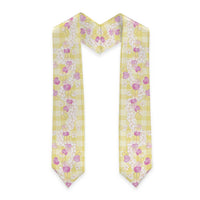 Anthurium Plumeria Lei Pastel Graduation Stole Yellow Hawaiian Splendid Palaka LT01 - Polynesian Pride