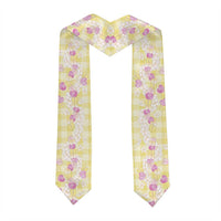 Anthurium Plumeria Lei Pastel Graduation Stole Yellow Hawaiian Splendid Palaka LT01 - Polynesian Pride