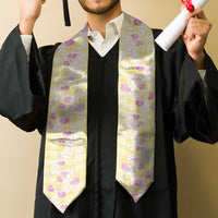 Anthurium Plumeria Lei Pastel Graduation Stole Yellow Hawaiian Splendid Palaka LT01 - Polynesian Pride