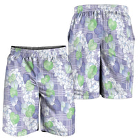 Anthurium Plumeria Lei Pastel Shorts for Men Purple Hawaiian Splendid Palaka