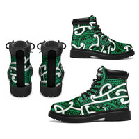 Aotearoa Maori Kowhaiwhai All Season Boots Kakariki Puhoro and Patiki
