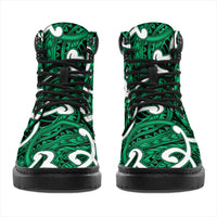 Aotearoa Maori Kowhaiwhai All Season Boots Kakariki Puhoro and Patiki