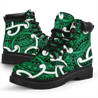 Aotearoa Maori Kowhaiwhai All Season Boots Kakariki Puhoro and Patiki