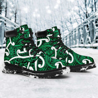 Aotearoa Maori Kowhaiwhai All Season Boots Kakariki Puhoro and Patiki