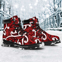 Aotearoa Maori Kowhaiwhai All Season Boots Whero Puhoro and Patiki