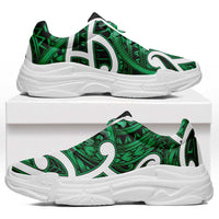 Aotearoa Maori Kowhaiwhai Chunky Sneakers Kakariki Puhoro and Patiki