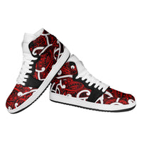 Aotearoa Maori Kowhaiwhai High Sneakers AJ1 Whero Puhoro and Patiki
