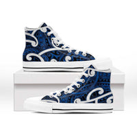 Aotearoa Maori Kowhaiwhai High Top Shoes Kikorangi Puhoro and Patiki