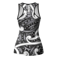 Aotearoa Maori Kowhaiwhai Hollow Tank Top Kiwikiwi Puhoro and Patiki LT9 - Polynesian Pride