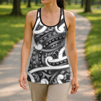 Aotearoa Maori Kowhaiwhai Hollow Tank Top Kiwikiwi Puhoro and Patiki LT9 - Polynesian Pride