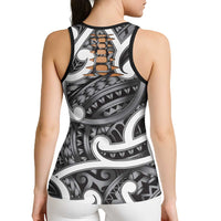 Aotearoa Maori Kowhaiwhai Hollow Tank Top Kiwikiwi Puhoro and Patiki LT9 - Polynesian Pride