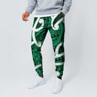 Aotearoa Maori Kowhaiwhai Jogger Pants Kakariki Puhoro and Patiki