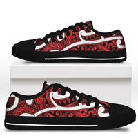 Aotearoa Maori Kowhaiwhai Low Top Shoes Whero Puhoro and Patiki