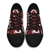 Aotearoa Maori Kowhaiwhai Low Top Shoes Whero Puhoro and Patiki