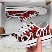 Aotearoa Maori Kowhaiwhai Low Top Shoes Whero Puhoro and Patiki