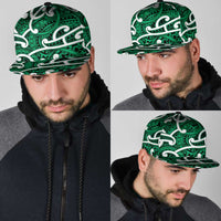 Aotearoa Maori Kowhaiwhai Snapback Cap Kakariki Puhoro and Patiki